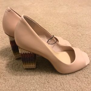 Katy Perry Cube Pump Heel Leather shoe  Size 6.5